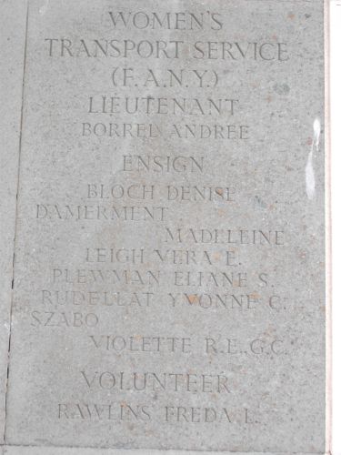 Lieutenant Borrel, Ensigns Bloch, Damerment, Leigh, Plewman, Rudellat, Szabo and Volunteer Rawlins on the Brookwood Memorial