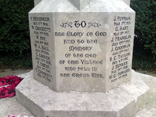 The base of the war memorial
