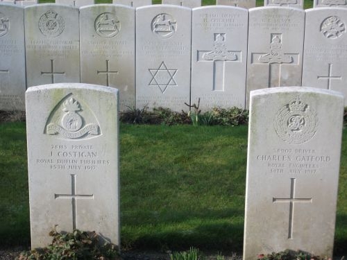 Some of the graves in Brandhoek Military Cemetery