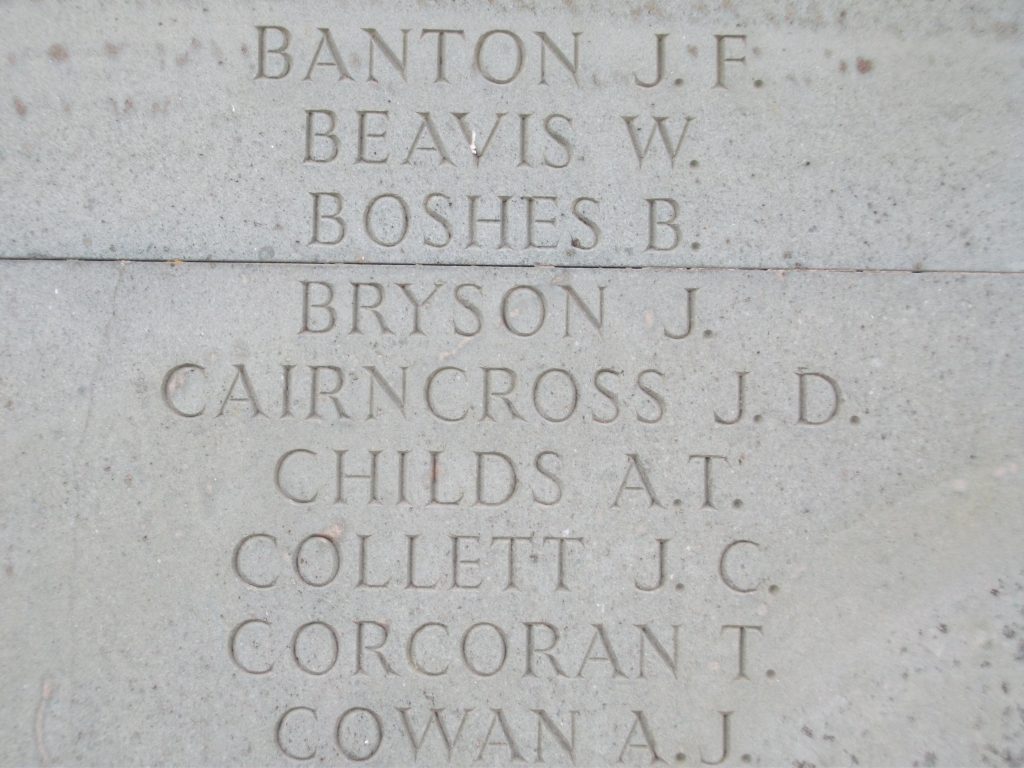 James Dobson Cairncross on the Brookwood Memorial