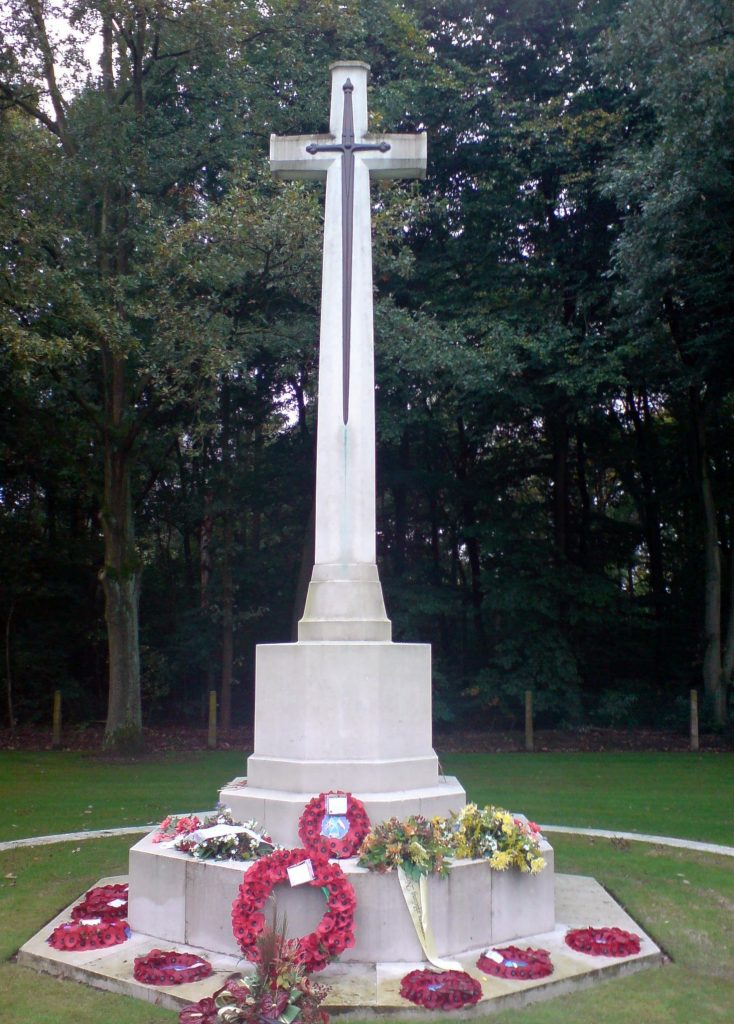 The Cross of Sacrifice at Jonkerbos War Cemetery