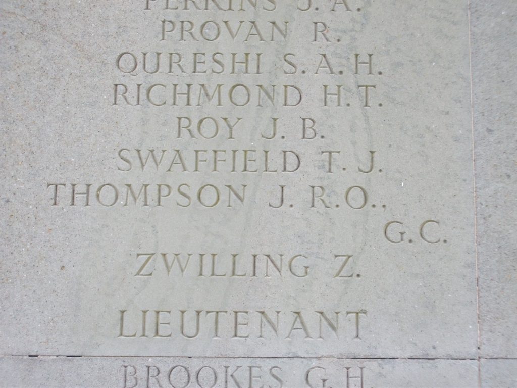 Captain J.R.O Thompson, GC, on the Brookwood Memorial